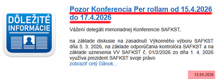 SAFKST Konferencia per rollam april 2025