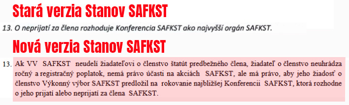 SAFKST STANOVY staré vs nové znenie