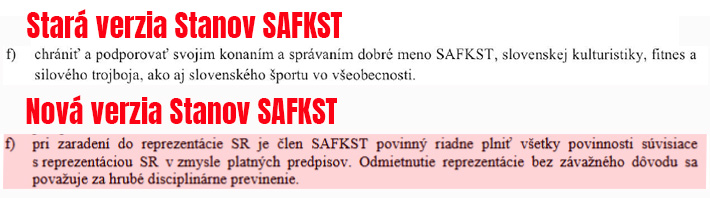 Stanovy SAFKST stará vs nová verzia